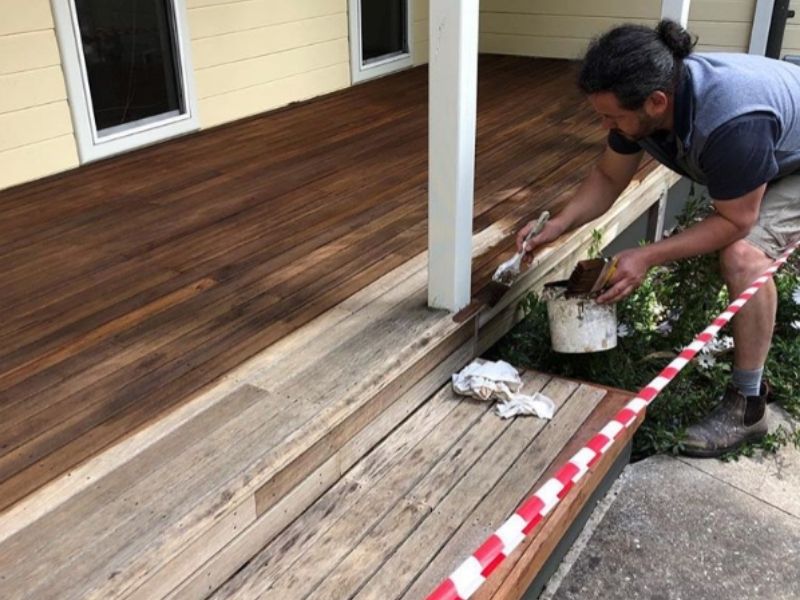painting on the front of a deck