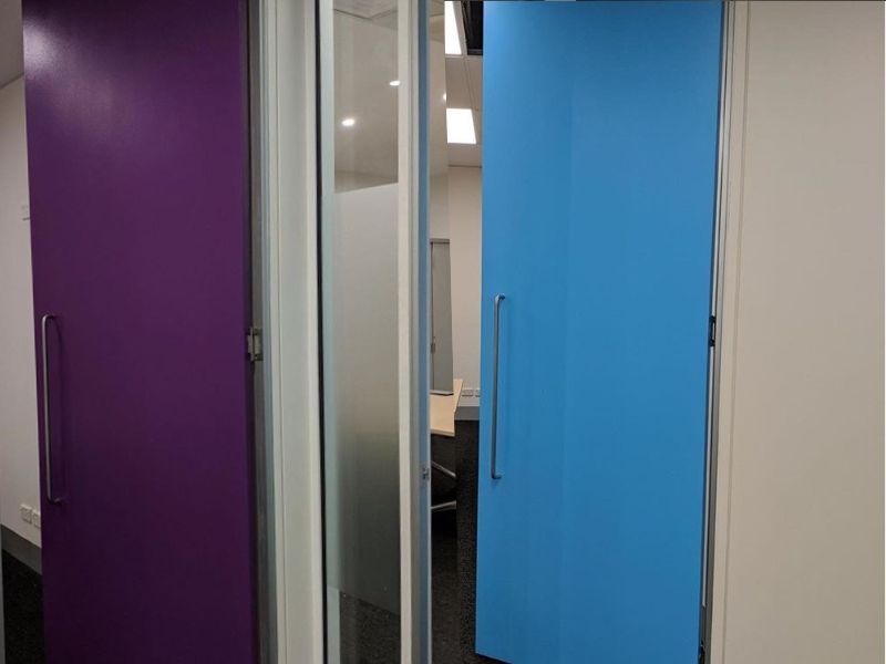 purple door blue door